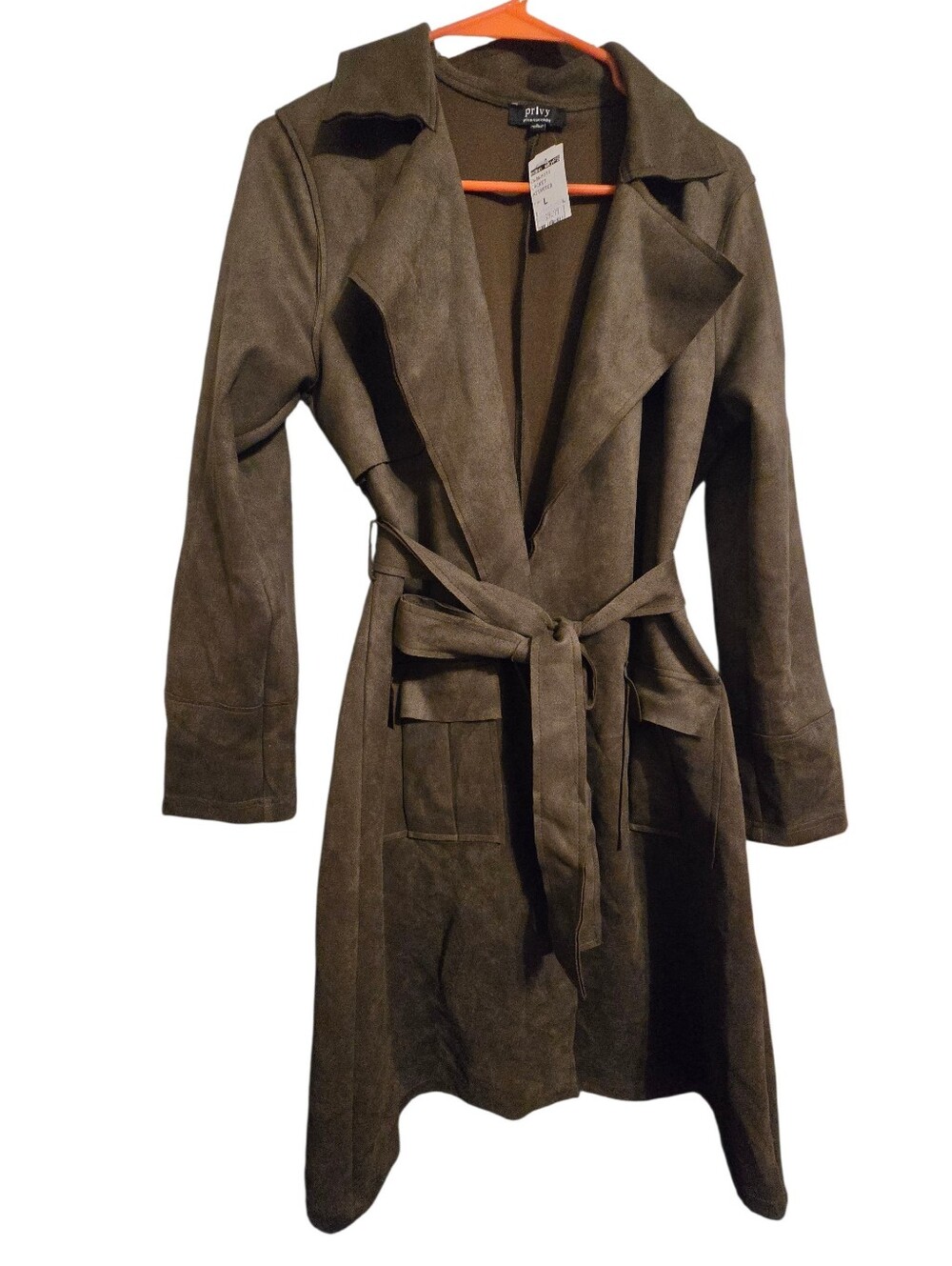 Vintage | Suede Tie-Waist Trench Coat